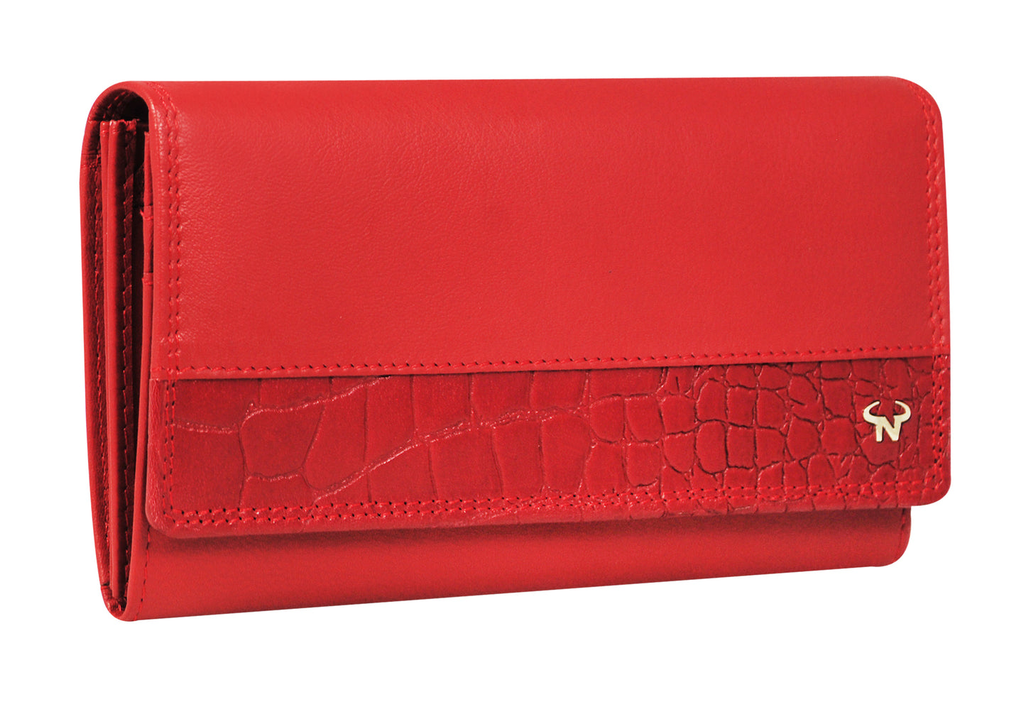 Calfnero Genuine Leather Women's wallet (1883-Red)