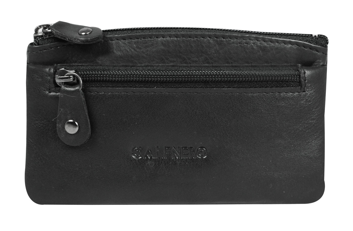 Calfnero Genuine Leather Key Case,Coin Wallet (1989-Black)