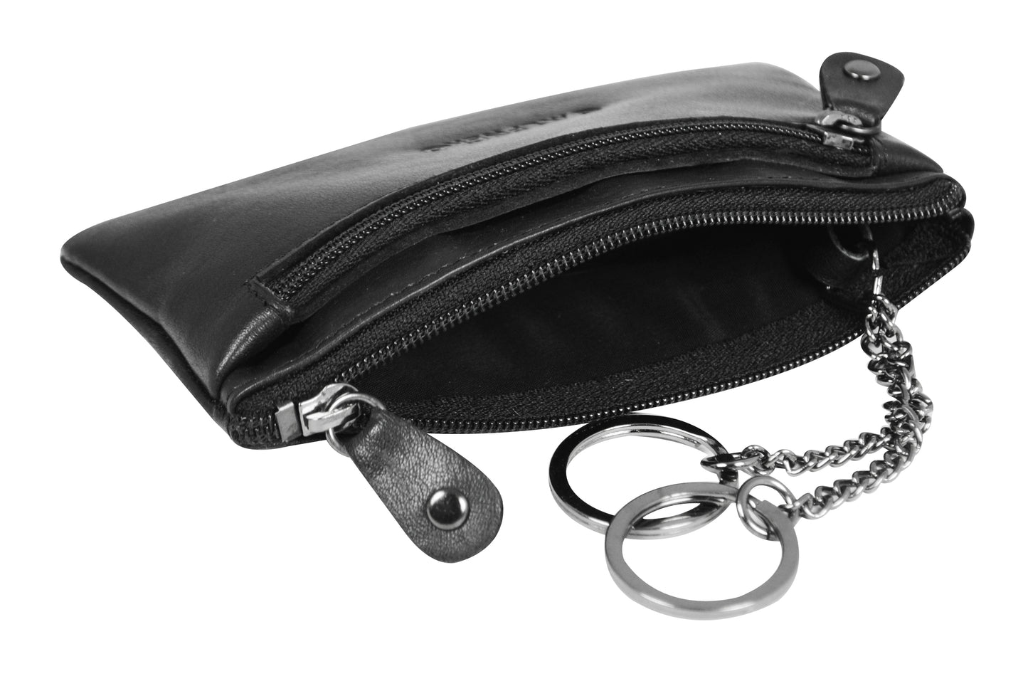 Calfnero Genuine Leather Key Case,Coin Wallet (1989-Black)