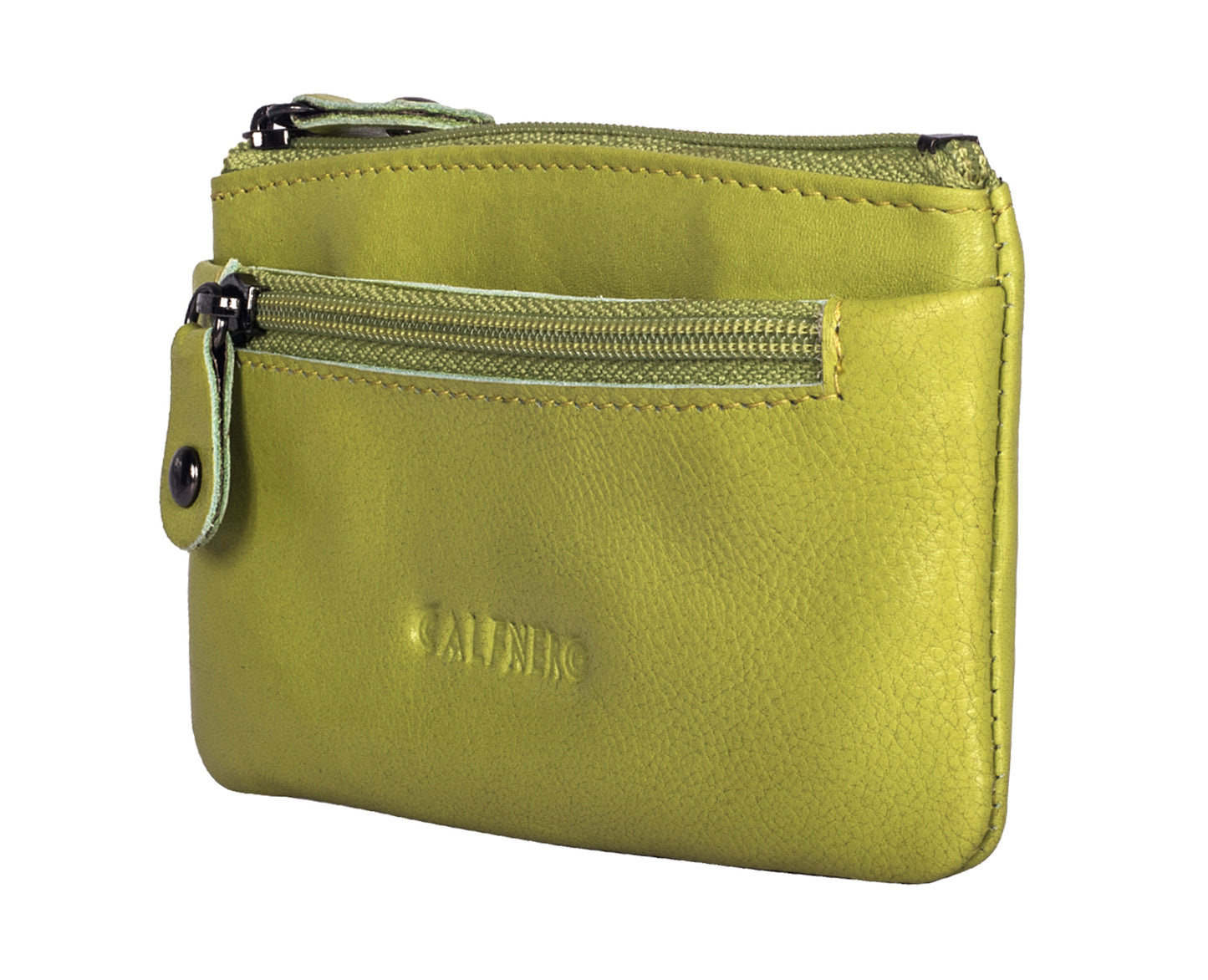 Calfnero Genuine Leather Key Case,Coin Wallet (1989-Light-Green)