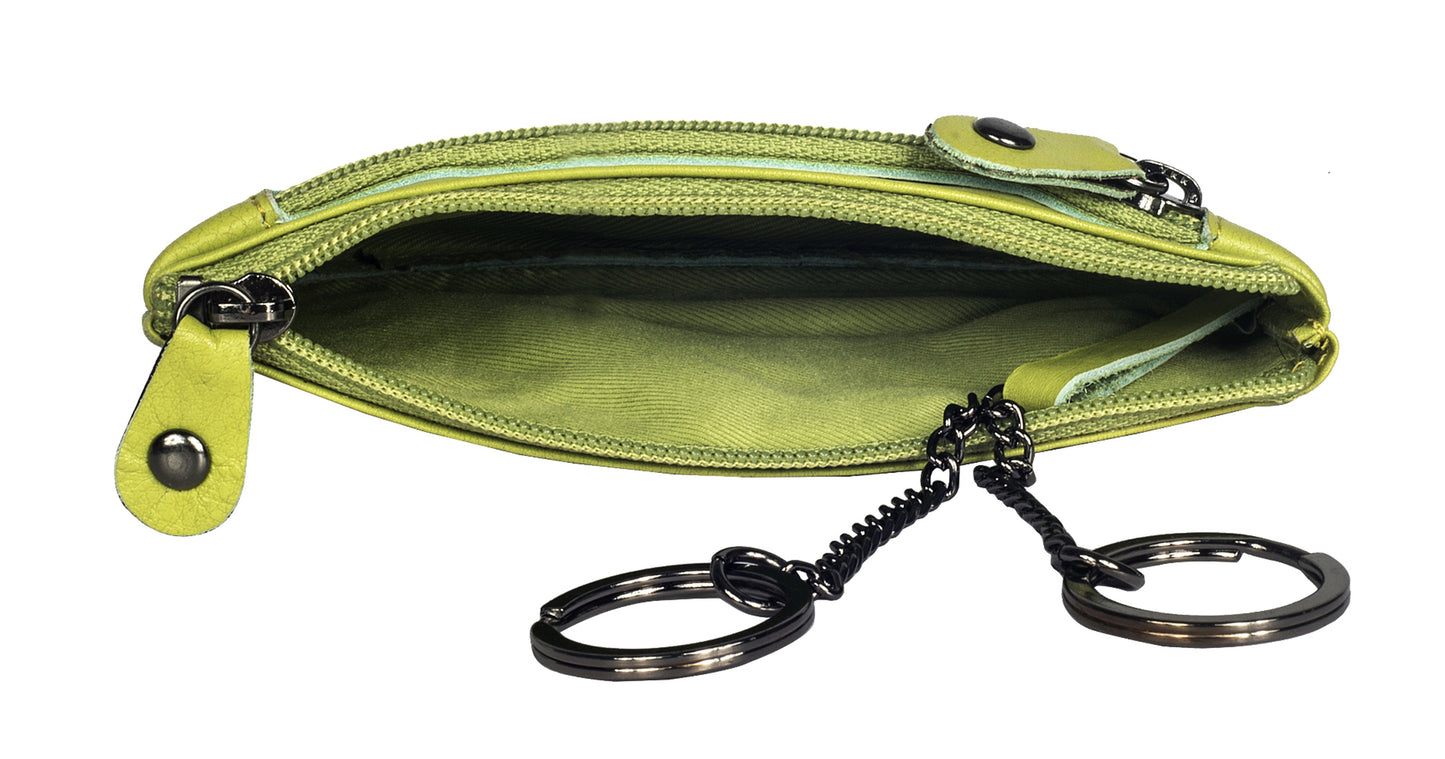 Calfnero Genuine Leather Key Case,Coin Wallet (1989-Light-Green)