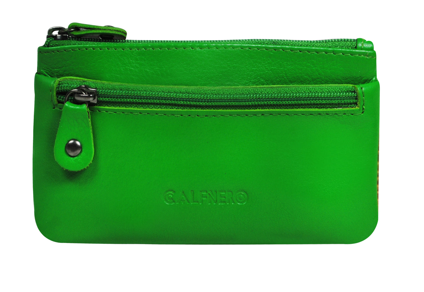 Calfnero Genuine Leather Key Case,Coin Wallet (1989-Parrot-Green)