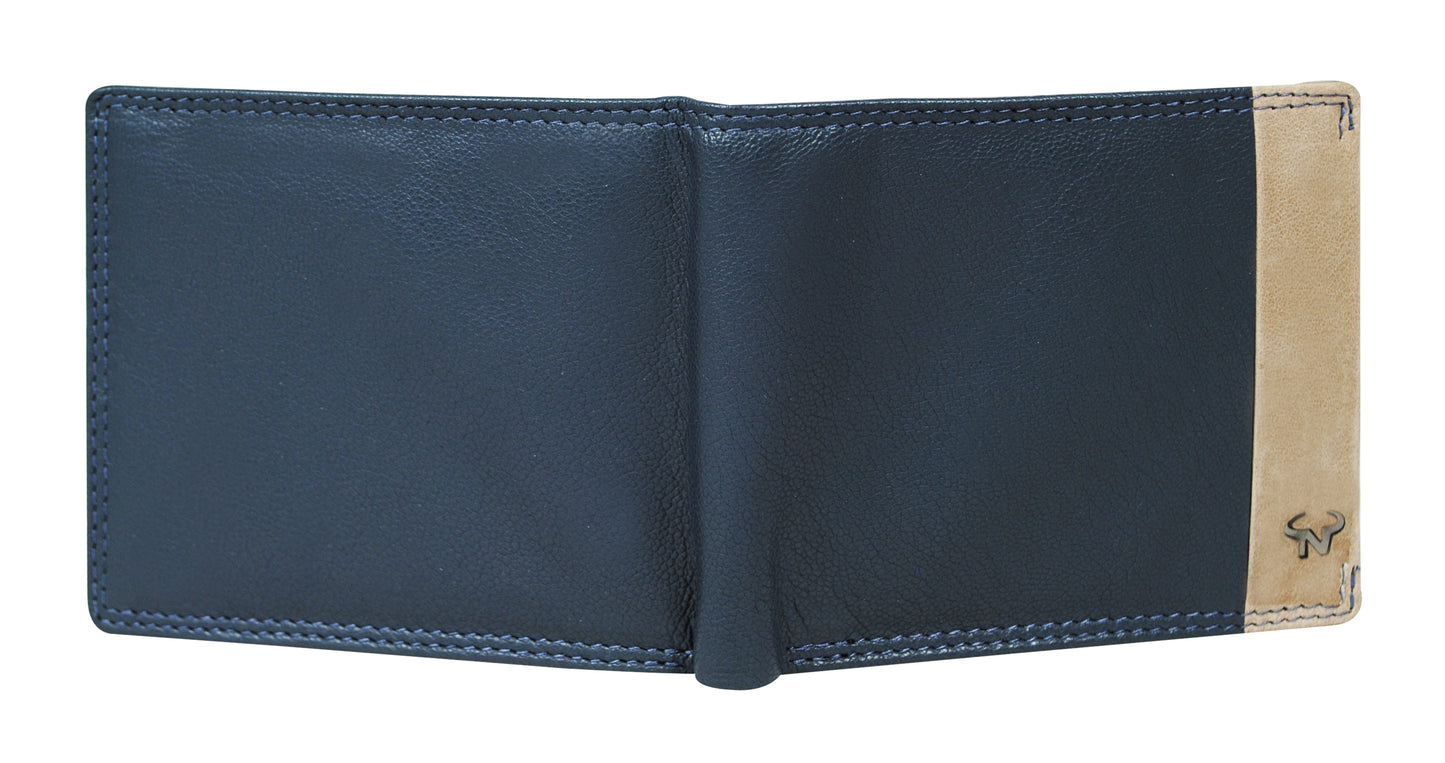 Calfnero Genuine Leather  Men's Wallet (22012-Blue)