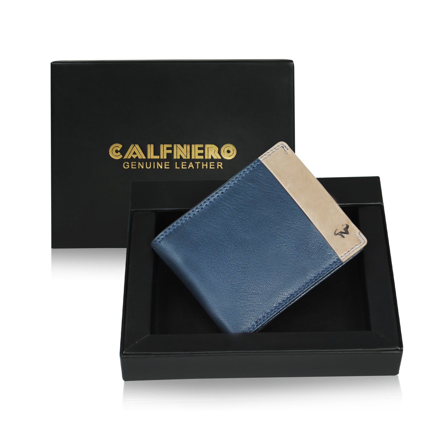 Calfnero Genuine Leather  Men's Wallet (22012-Blue)