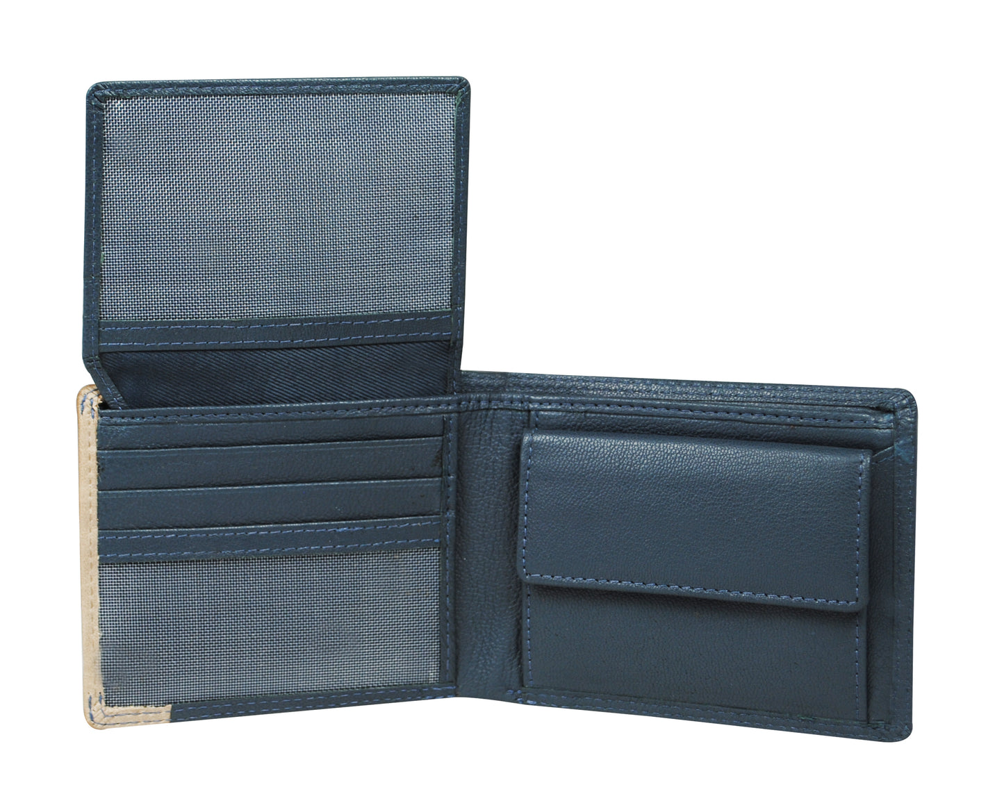 Calfnero Genuine Leather  Men's Wallet (22012-Blue)