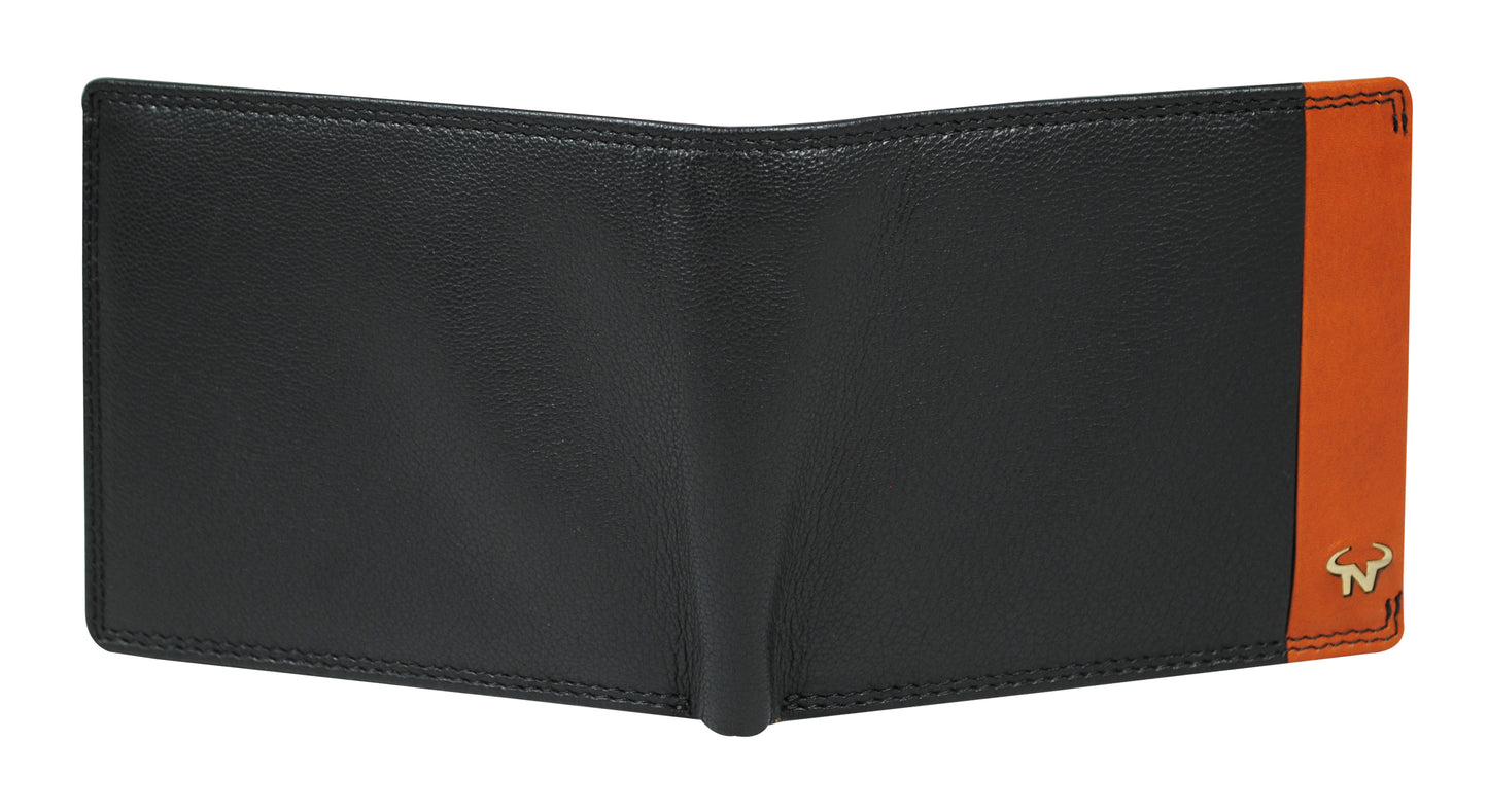 Calfnero Genuine Leather  Men's Wallet (22012-Black)