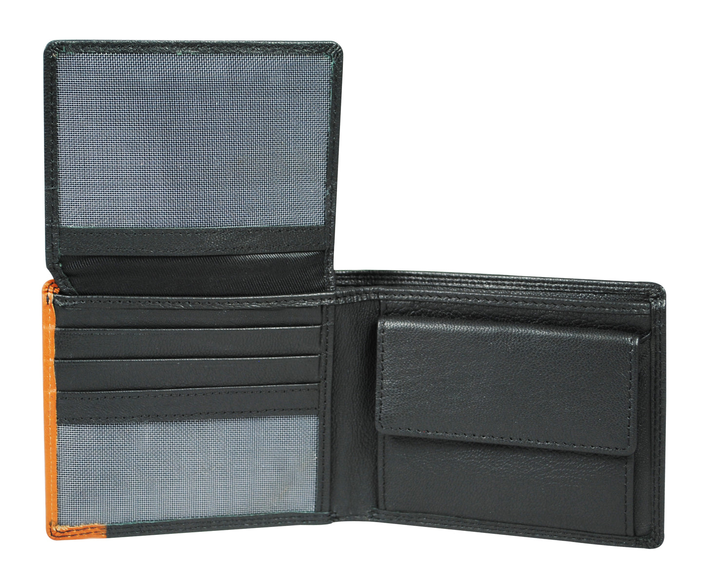 Calfnero Genuine Leather  Men's Wallet (22012-Black)