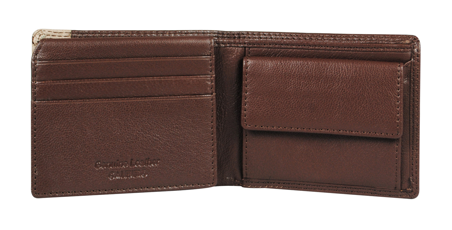 Calfnero Genuine Leather  Men's Wallet (22012-Brown)