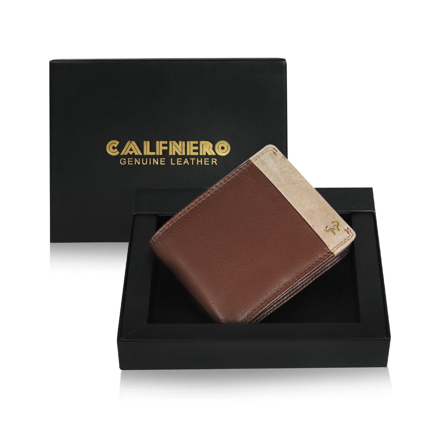 Calfnero Genuine Leather  Men's Wallet (22012-Brown)