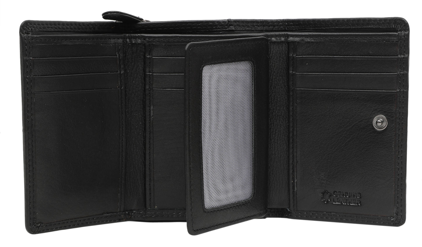 Calfnero Genuine Leather Women's wallet (2312-Black)