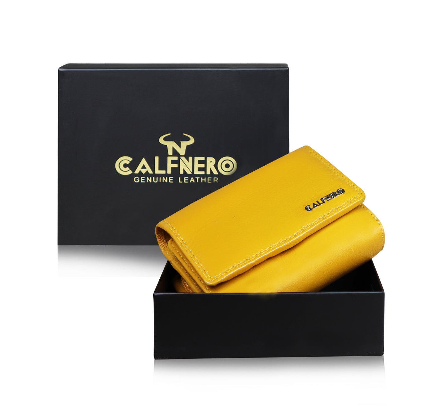 Calfnero Genuine Leather Women's wallet (2312-Yellow)