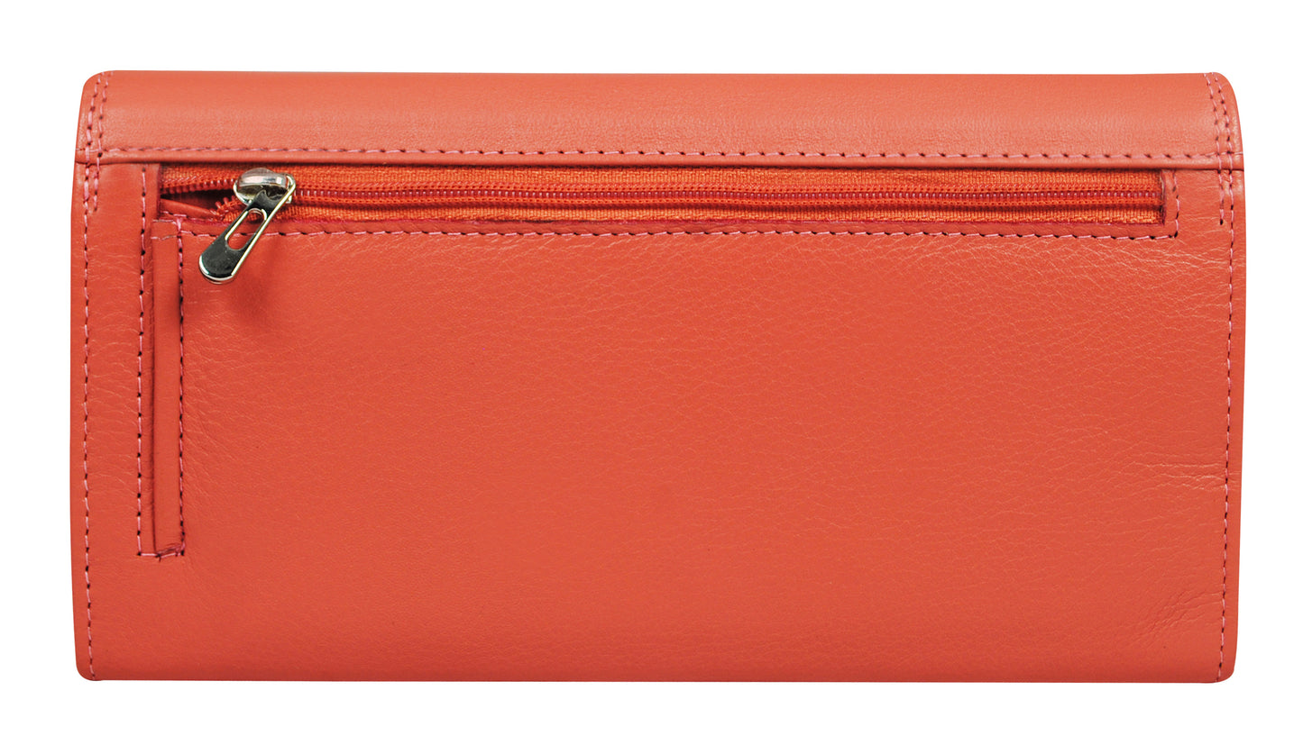 Calfnero Genuine Leather Women's Wallet (12314-Rose)