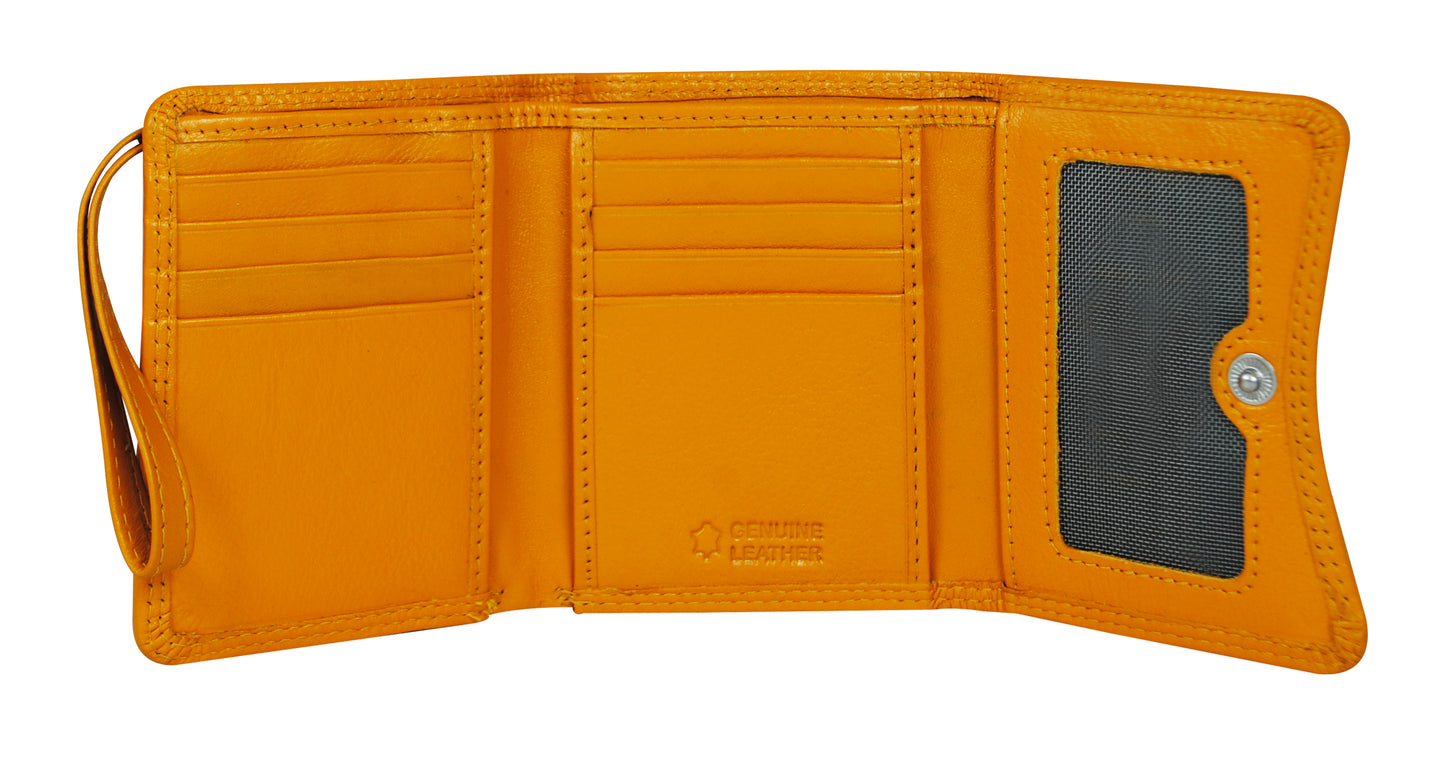 Calfnero Genuine Leather Women's wallet (2316-Yellow)