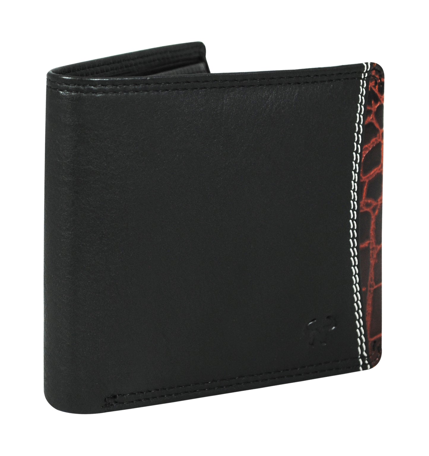 Calfnero Genuine Leather  Men's Wallet (238702-Black-cognac)