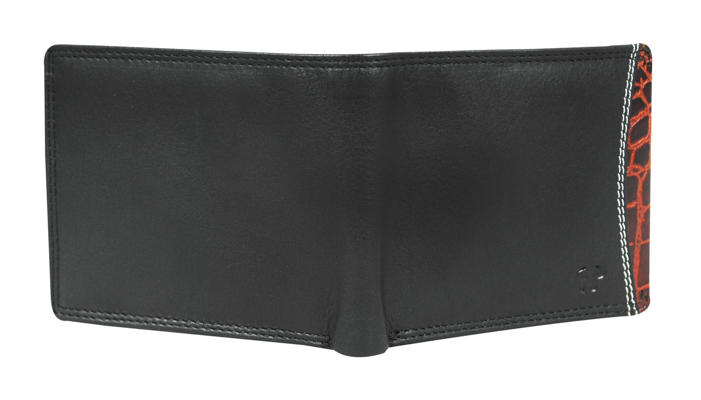 Calfnero Genuine Leather Men's Wallet (238702-Black-cognac)