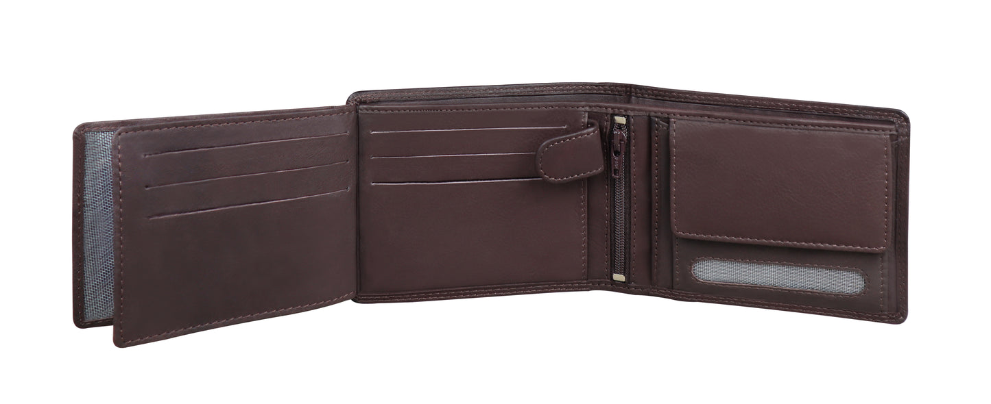 Calfnero Genuine Leather Men's Wallet (261-Brown)