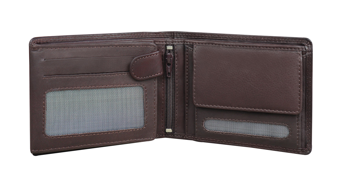 Calfnero Genuine Leather Men's Wallet (261-Brown)