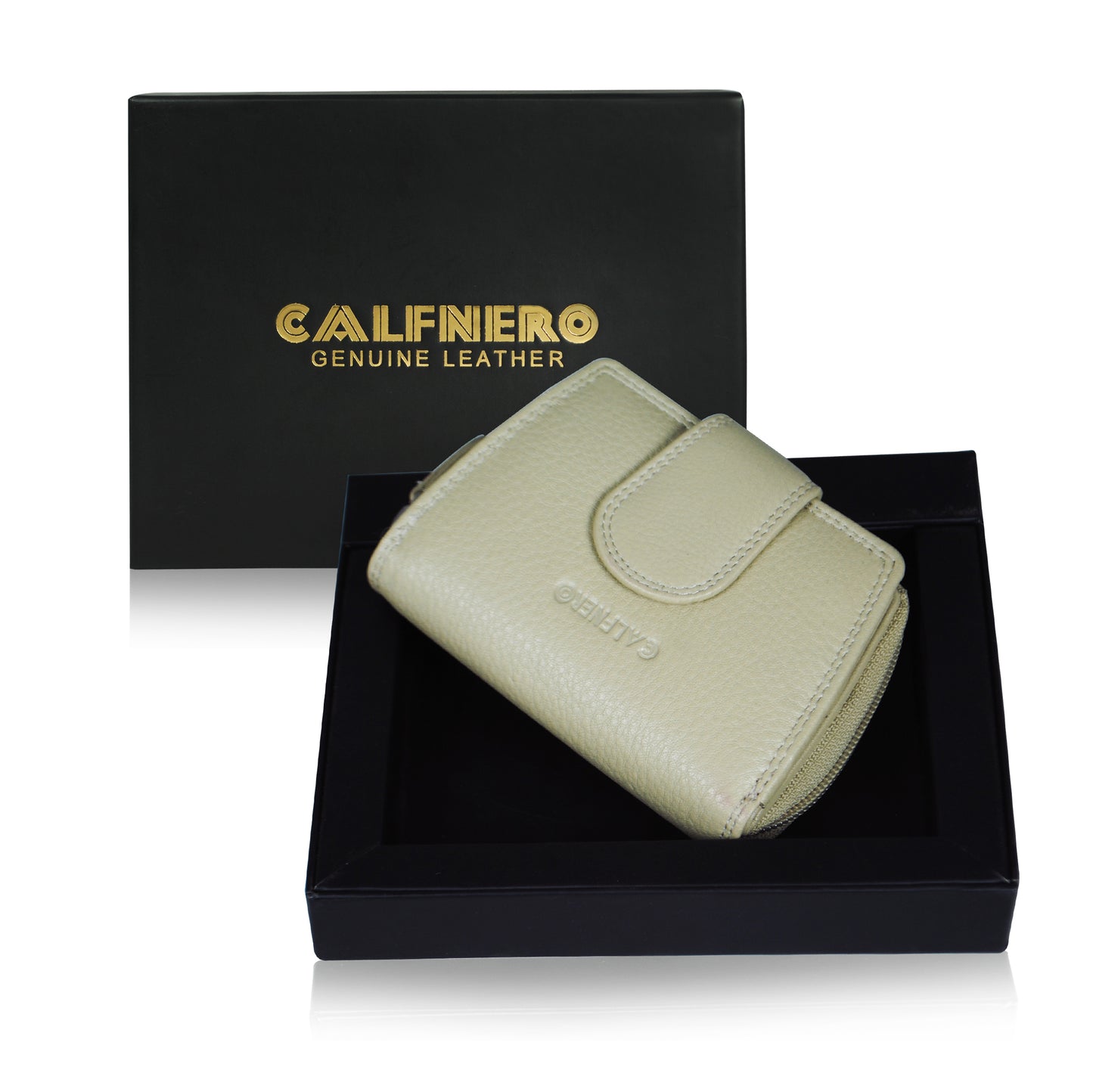 Calfnero Genuine Leather Women's Wallet (3203-Beige)