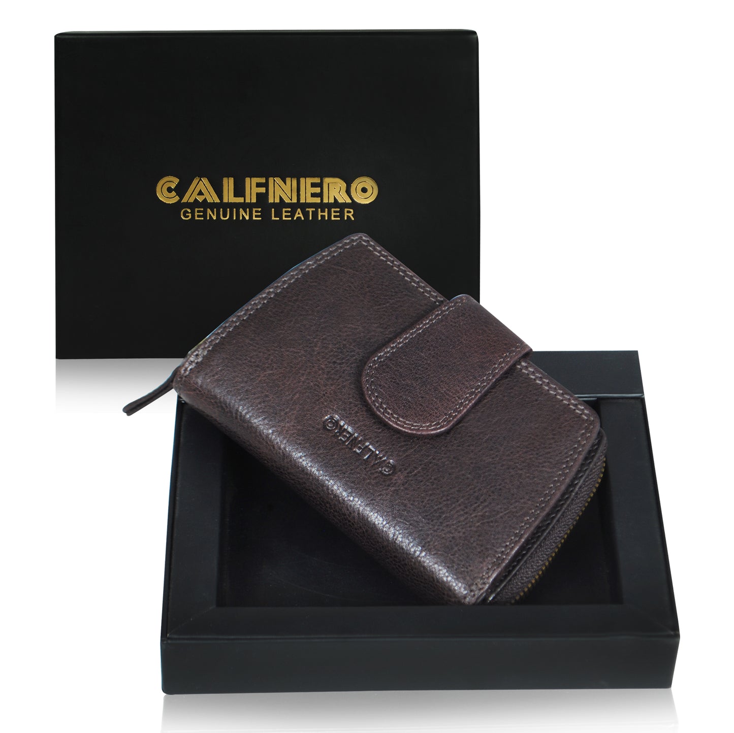 Calfnero Genuine Leather Women's Wallet (3204-Brown)
