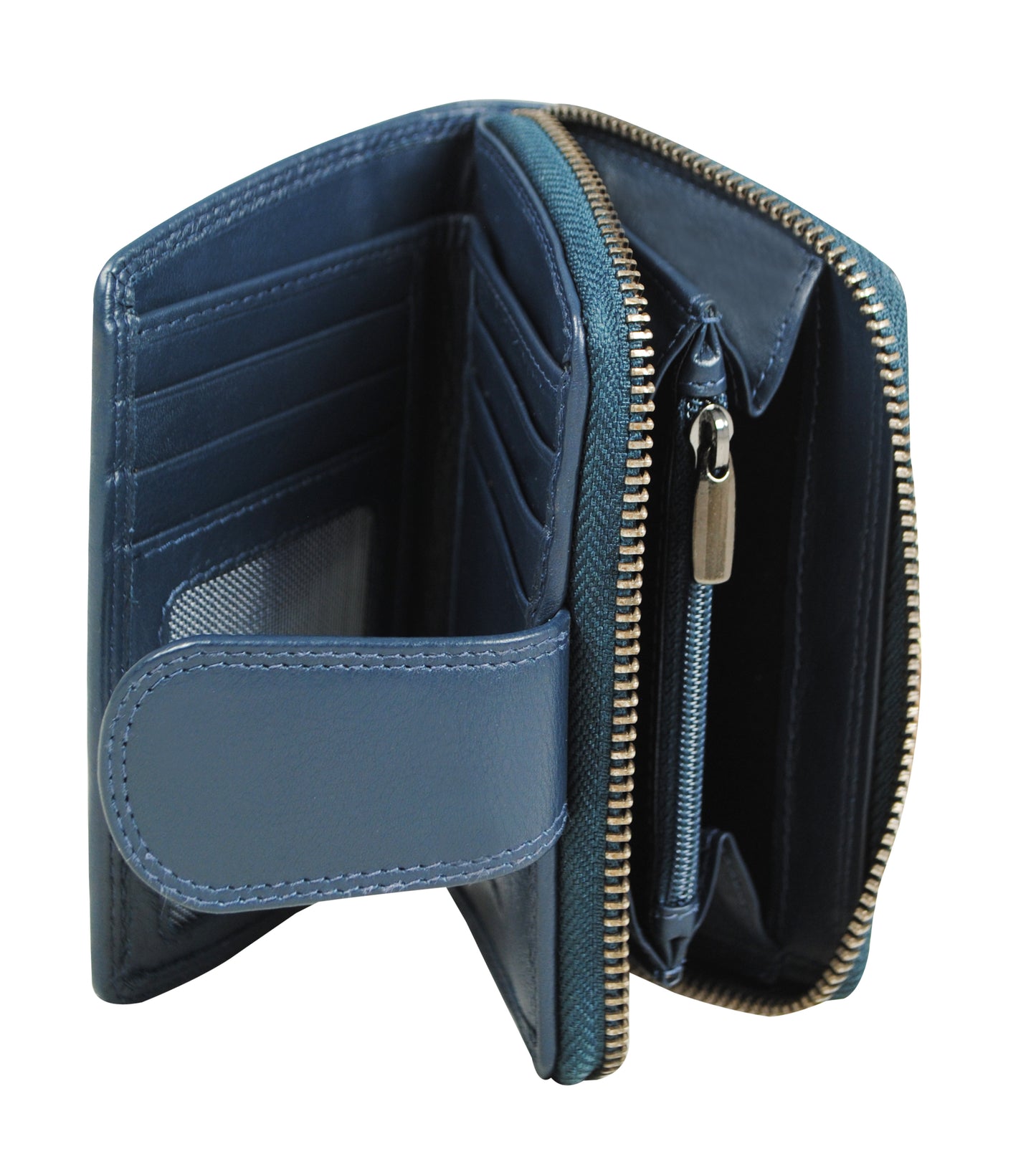 Calfnero Genuine Leather Women's Wallet (3204-Navy)