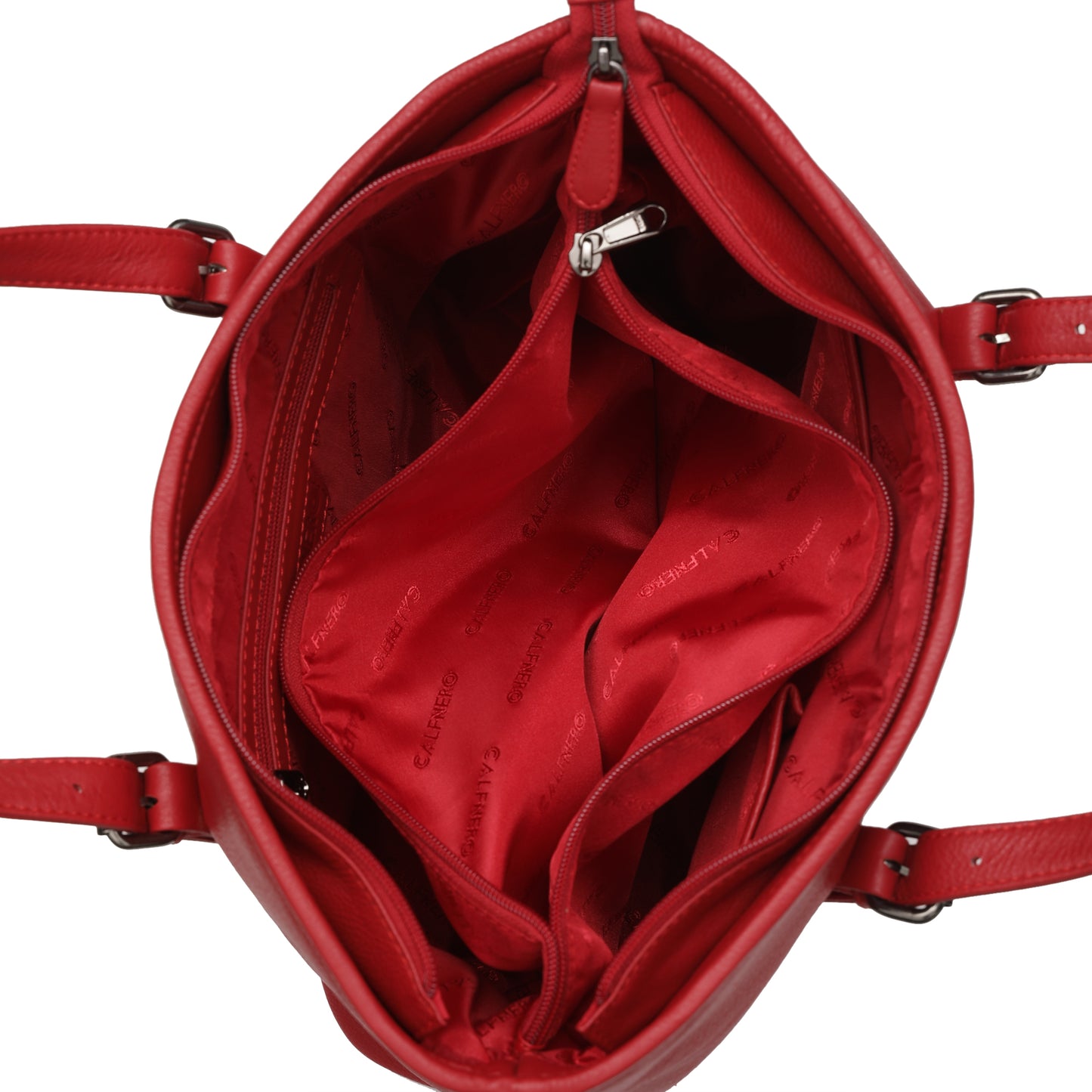 of Calfnero Women's Genuine Leather Shoulder Bag (CON-3-Red)