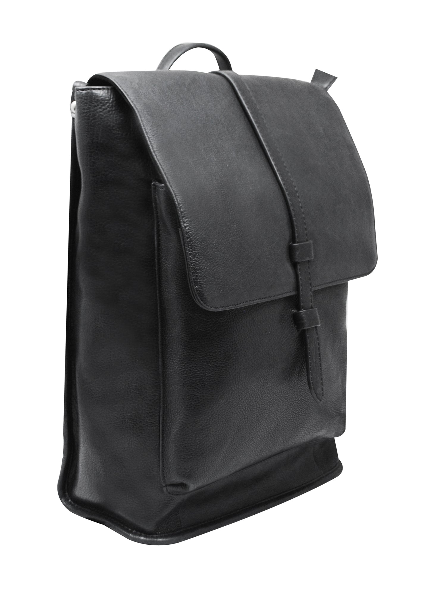 Calfnero Men's Genuine Leather Backpack (402622-Black)