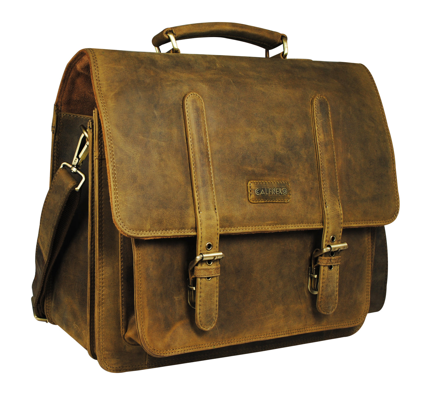 Calfnero Genuine Leather Men's Messenger Bag (432-Hunter)