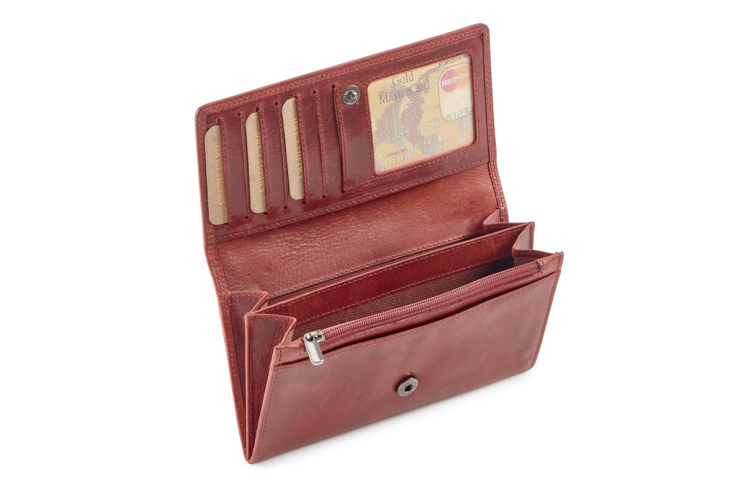 Calfnero Genuine Leather Women's wallet (482-Red)