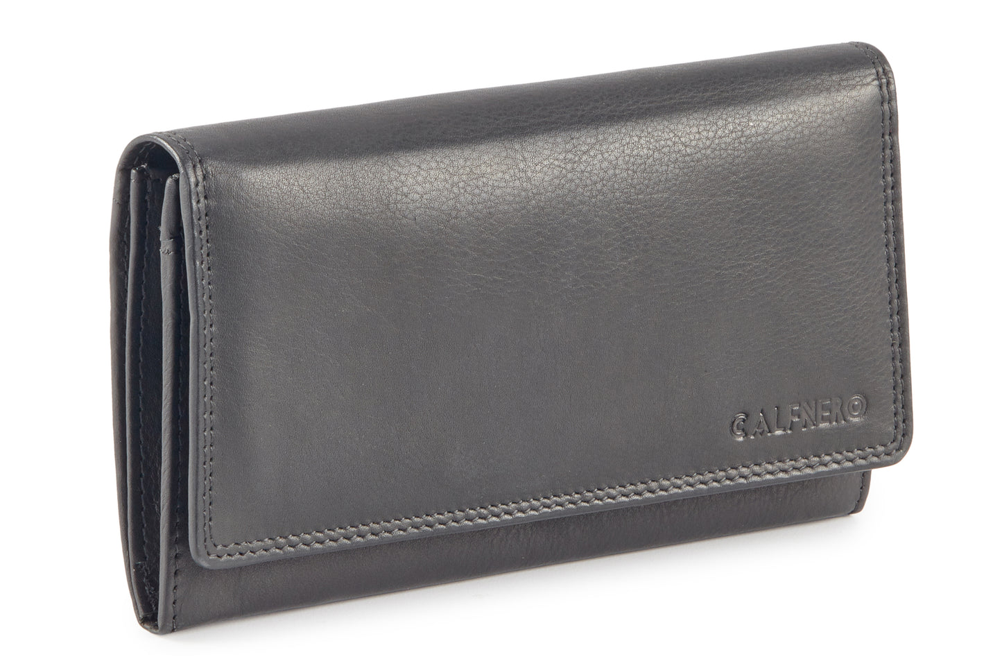 Calfnero Genuine Leather Women's wallet (482-Black)