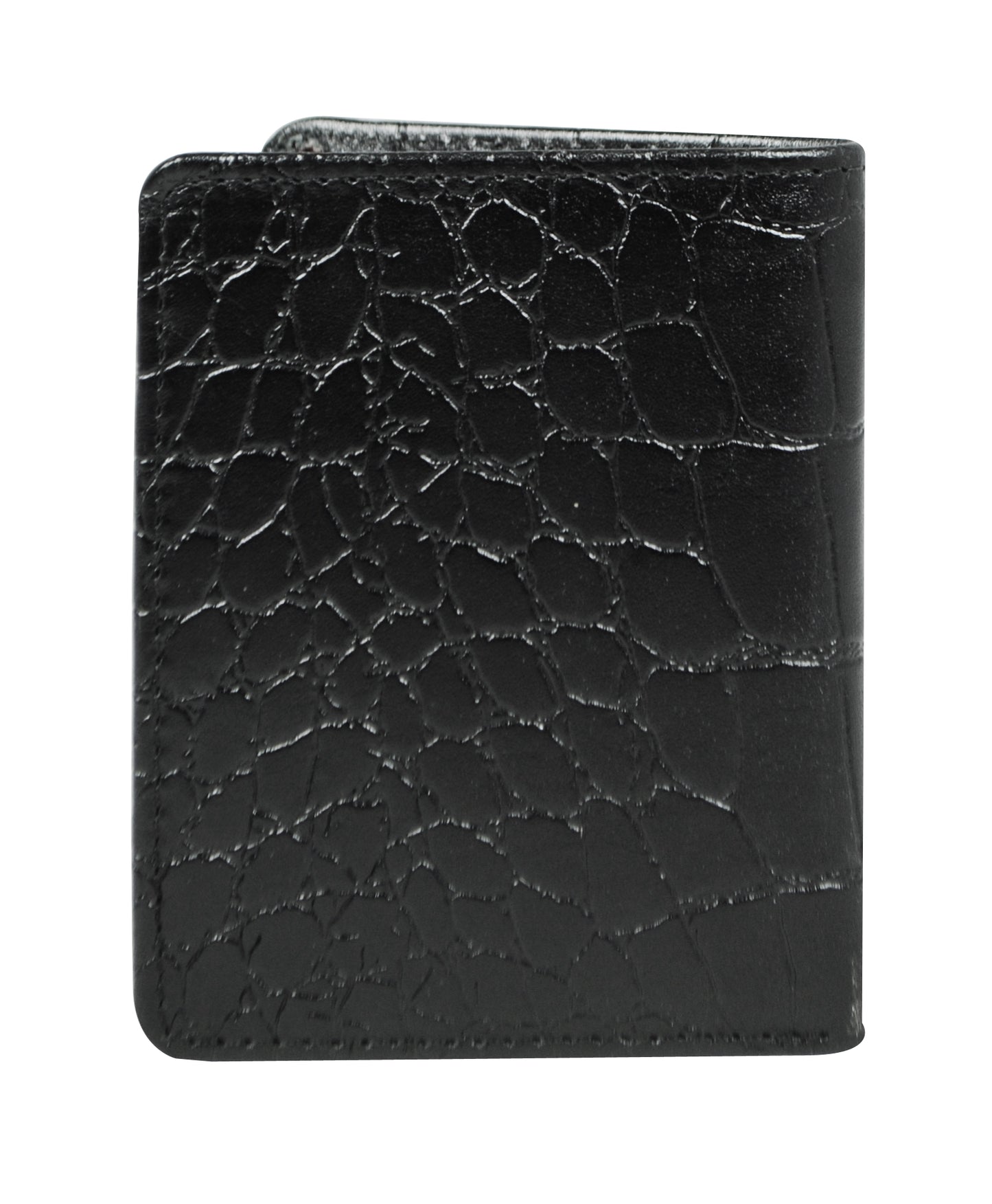 Calfnero Genuine Leather  Men's Wallet (49002-Black-red)