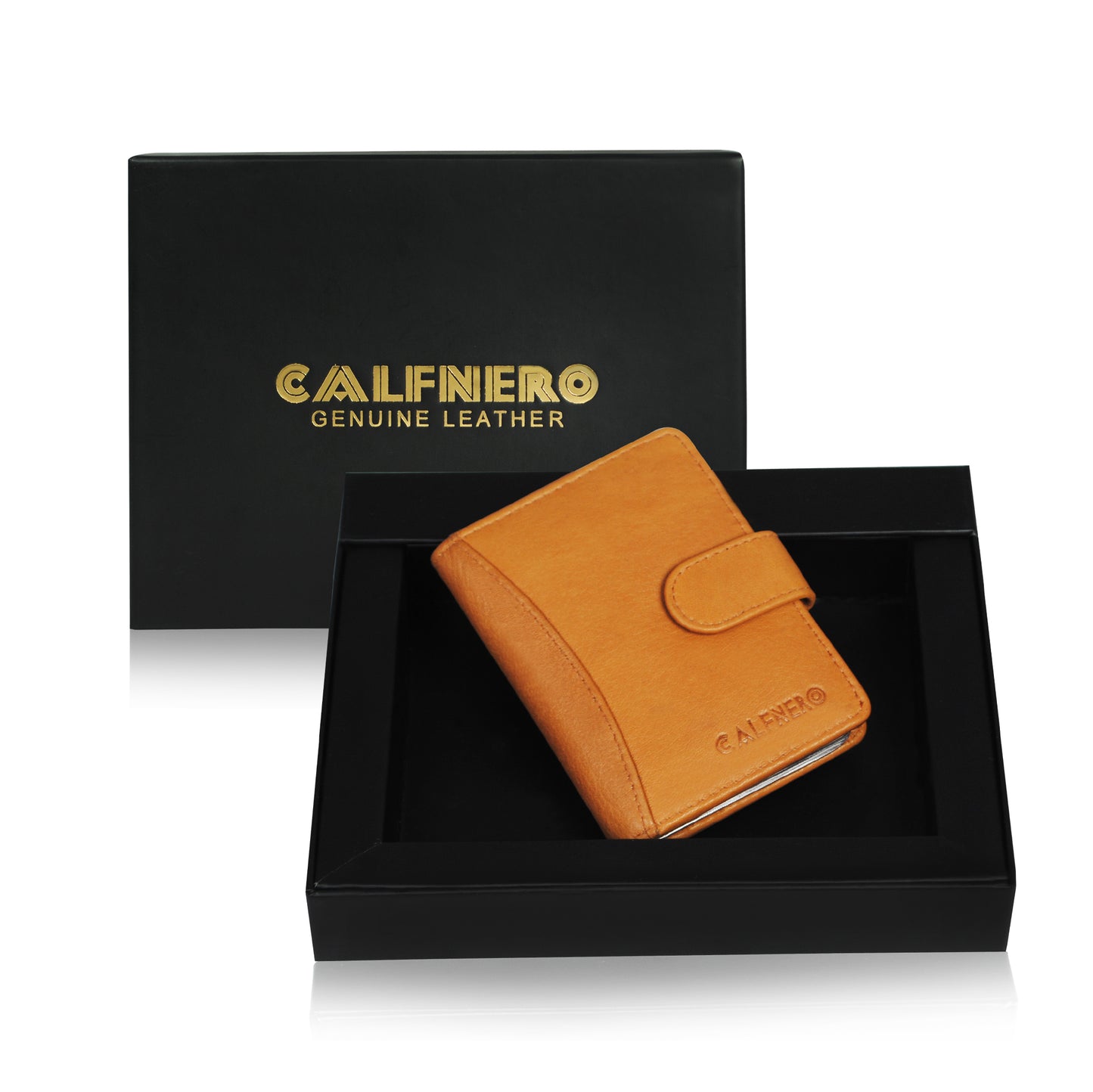 Calfnero Genuine Leather Card Case wallet (602-CAMEL)