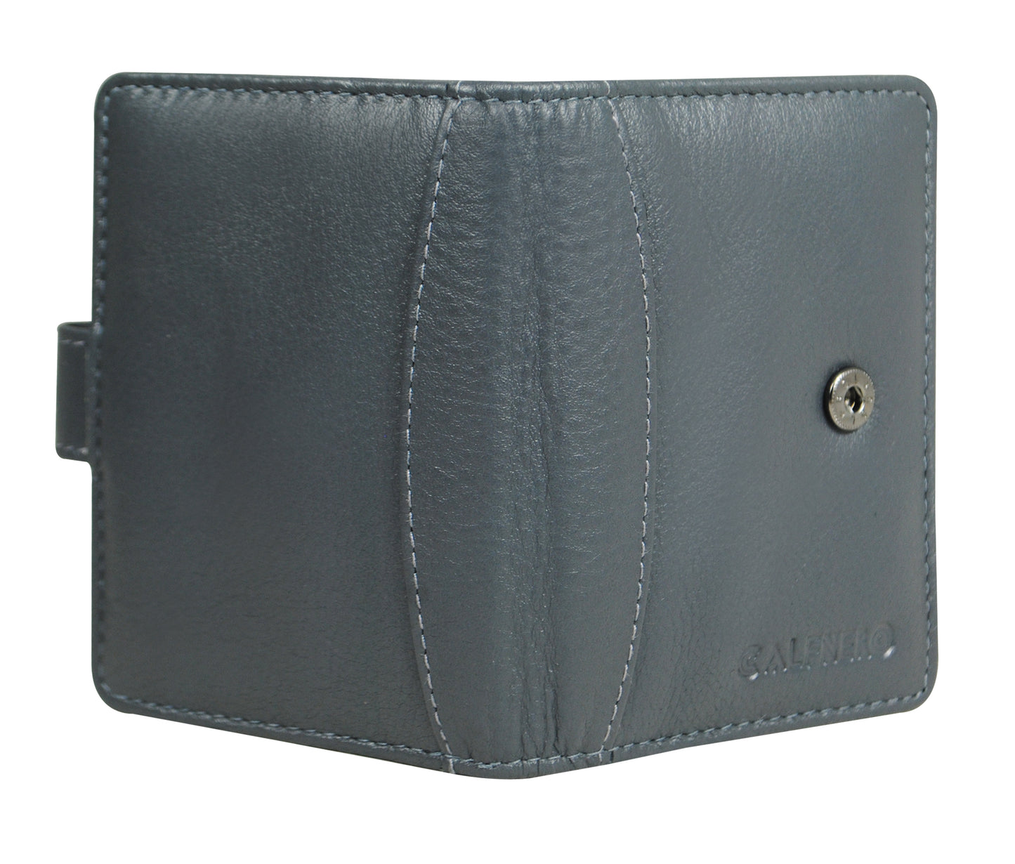 Calfnero Genuine Leather Card Case wallet (602-GREY)