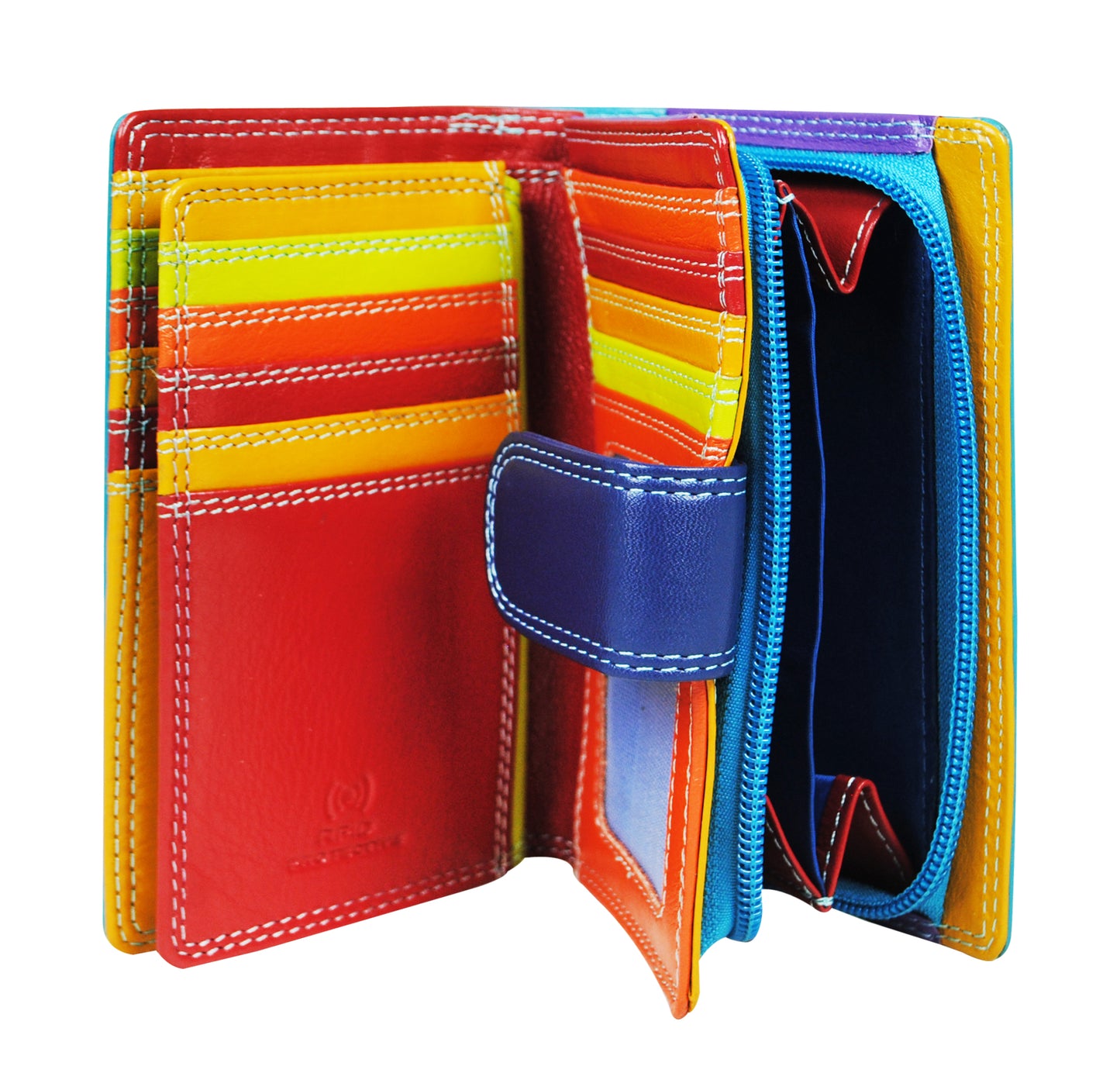 Calfnero Genuine Leather Women's Wallet (6080-Green-Multi)