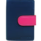 Calfnero Genuine Leather Women's Wallet (6081-Blue-Multi)