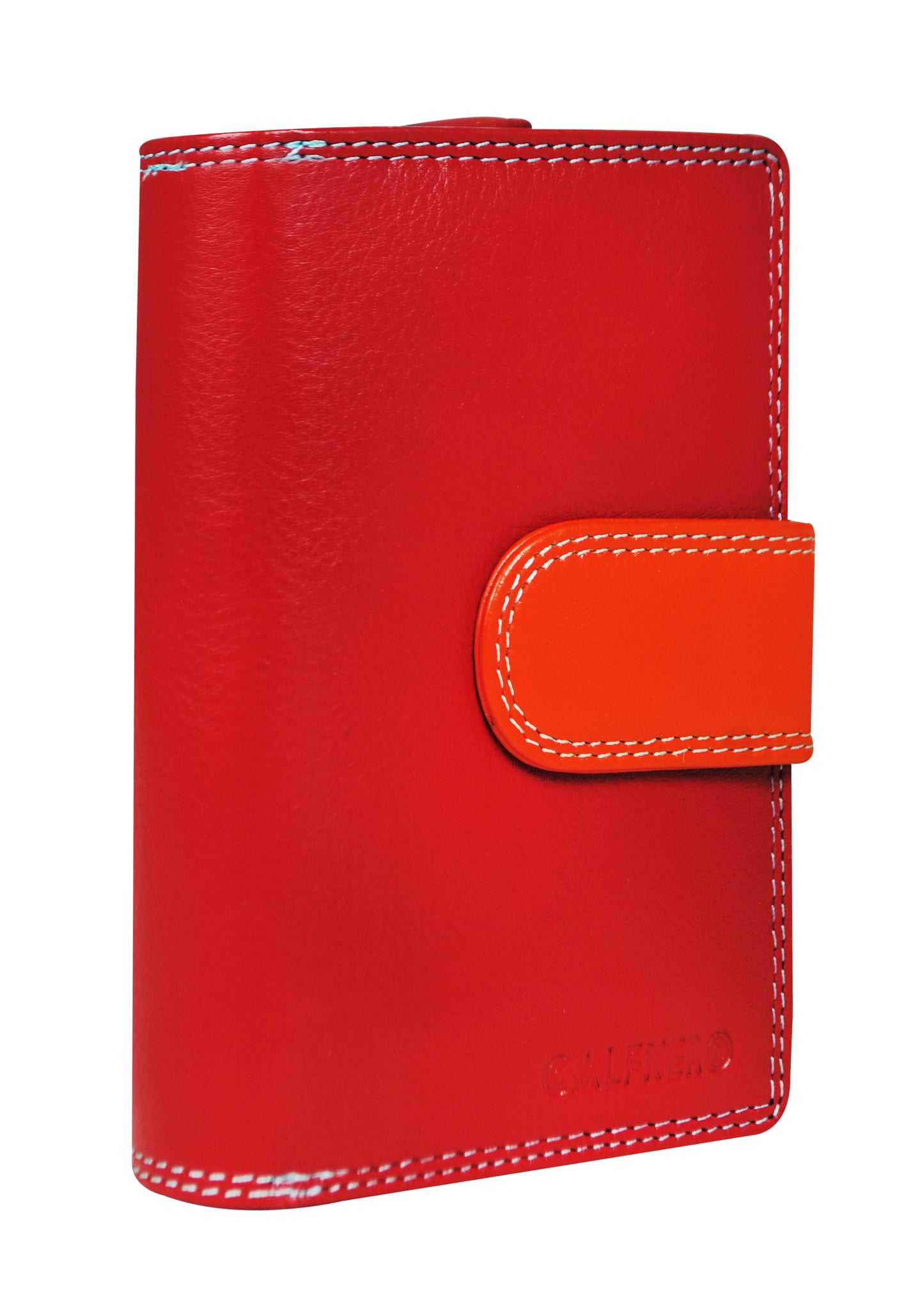 Calfnero Genuine Leather Women's Wallet (6081-Red-Multi)