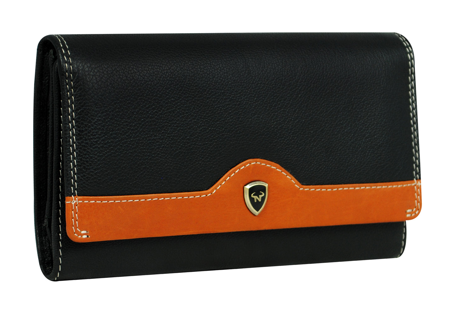 Calfnero Genuine Leather Women's Wallet (6593-Black)