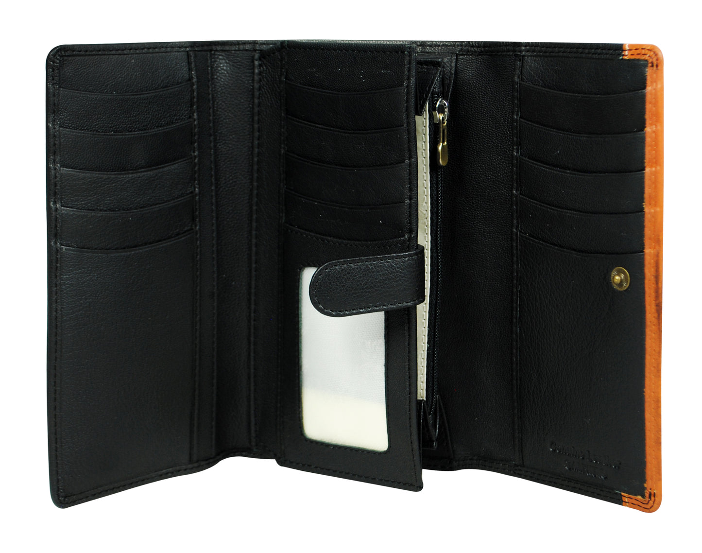 Calfnero Genuine Leather Women's Wallet (6593-Black)