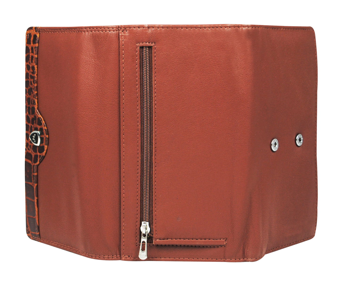 Calfnero Genuine Leather Women's Wallet (6593-Cognac)