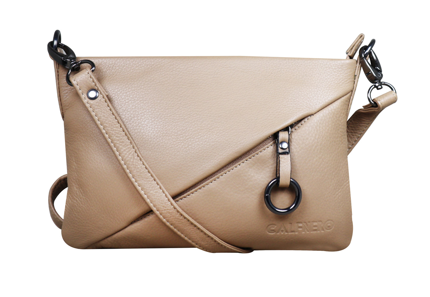 Calfnero Genuine Leather Women's Sling Bag (71002-beige)