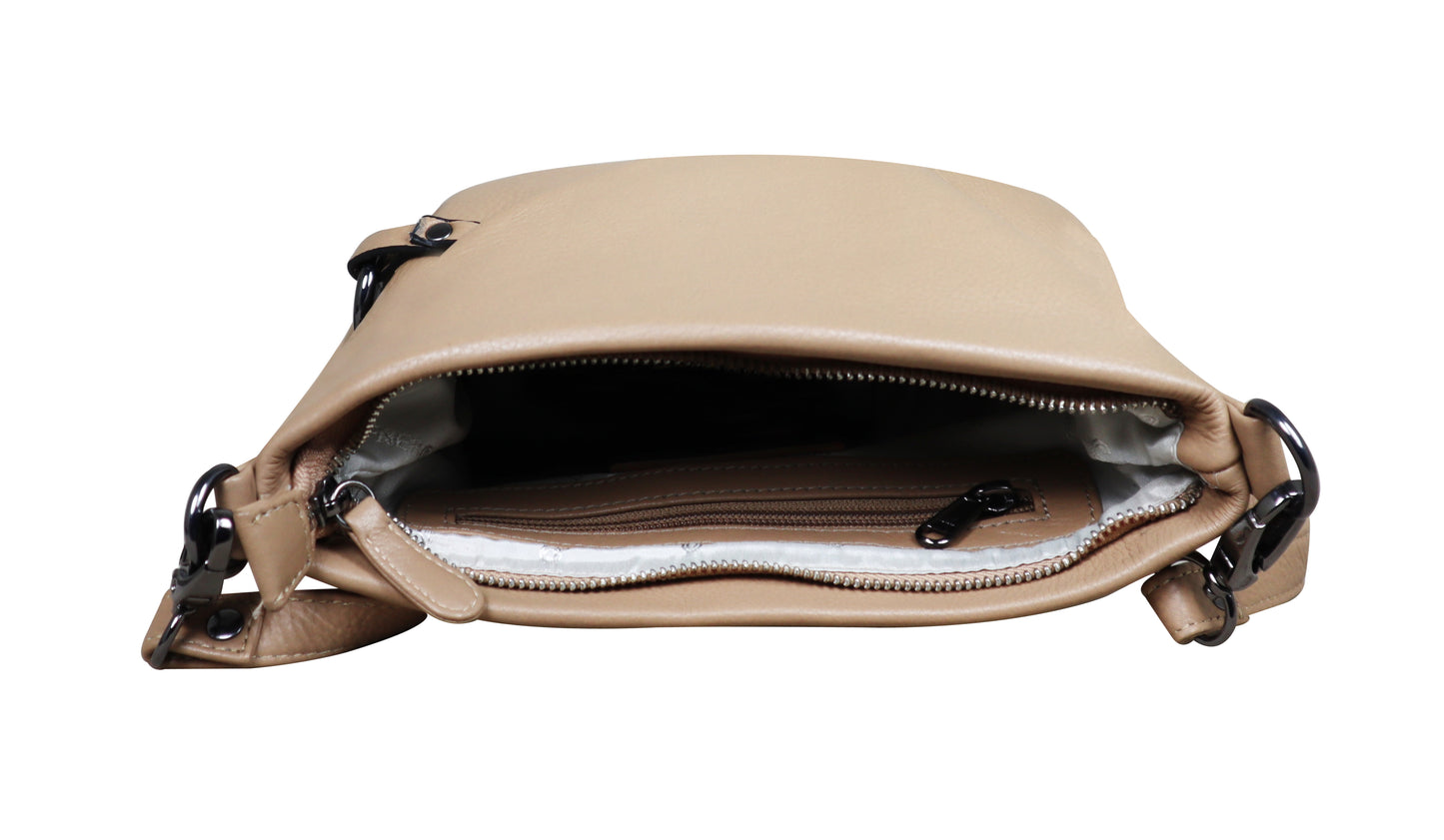 Calfnero Genuine Leather Women's Sling Bag (71002-beige)