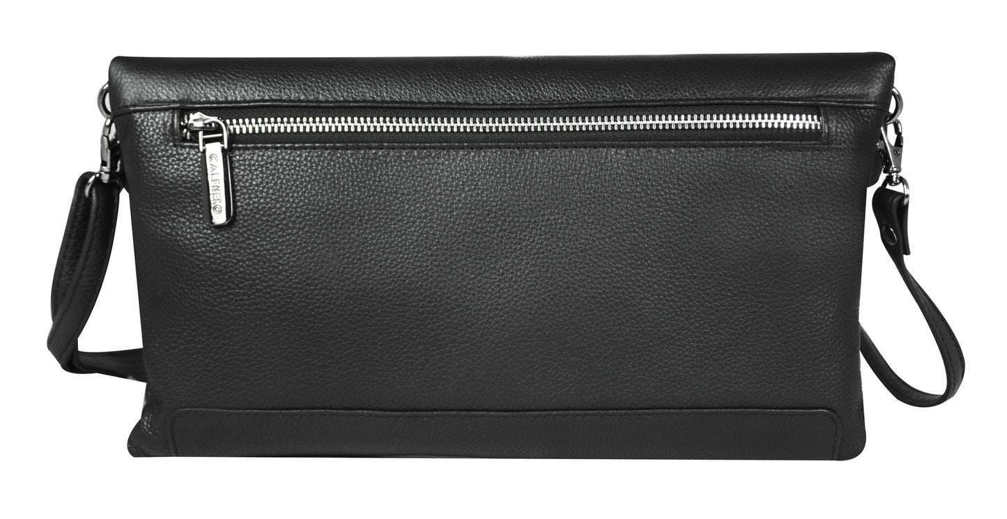 Calfnero Genuine Leather Women's Sling Bag (71176-Black)