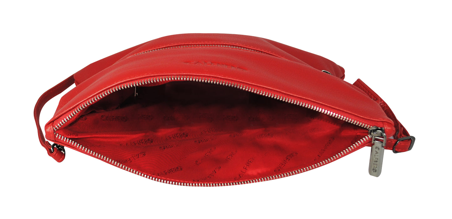 Calfnero Genuine Leather Women's Sling Bag (71176-Red)