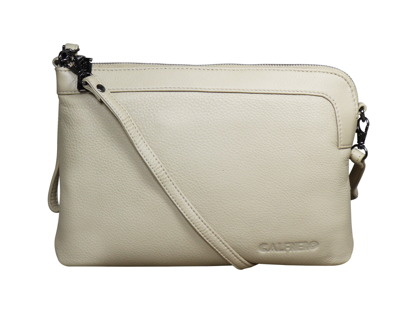 Calfnero Genuine Leather Women's Sling Bag (712660-Beige)