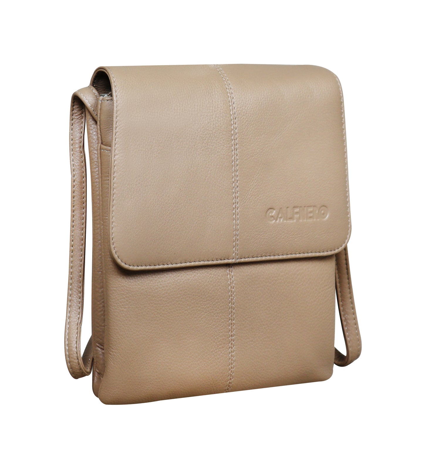 Calfnero Genuine Leather Women's Sling Bag (712740-Taupe)