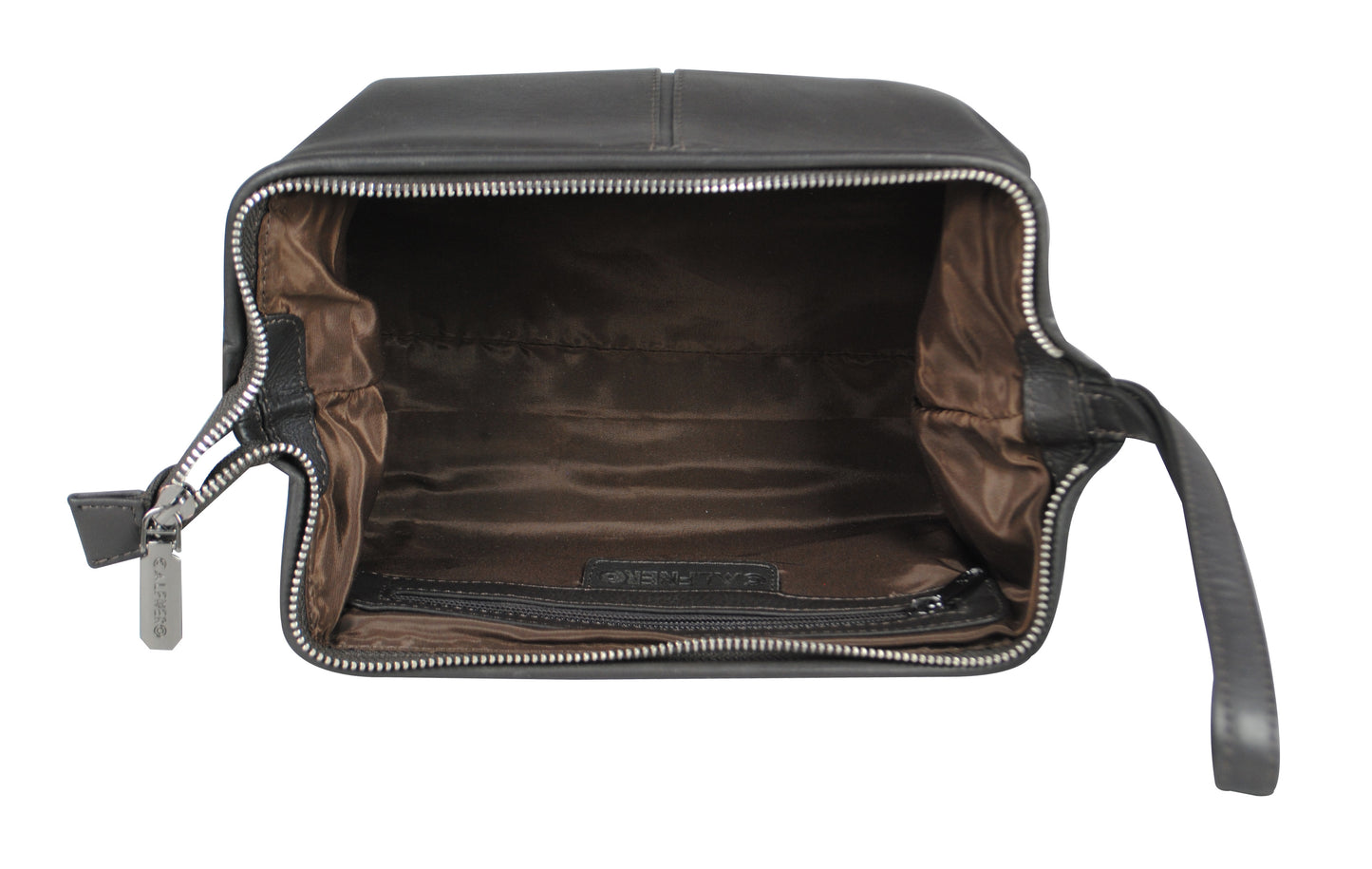 Calfnero Genuine Leather Toiletry Bag Shaving Kit Bag (7133-Brown)