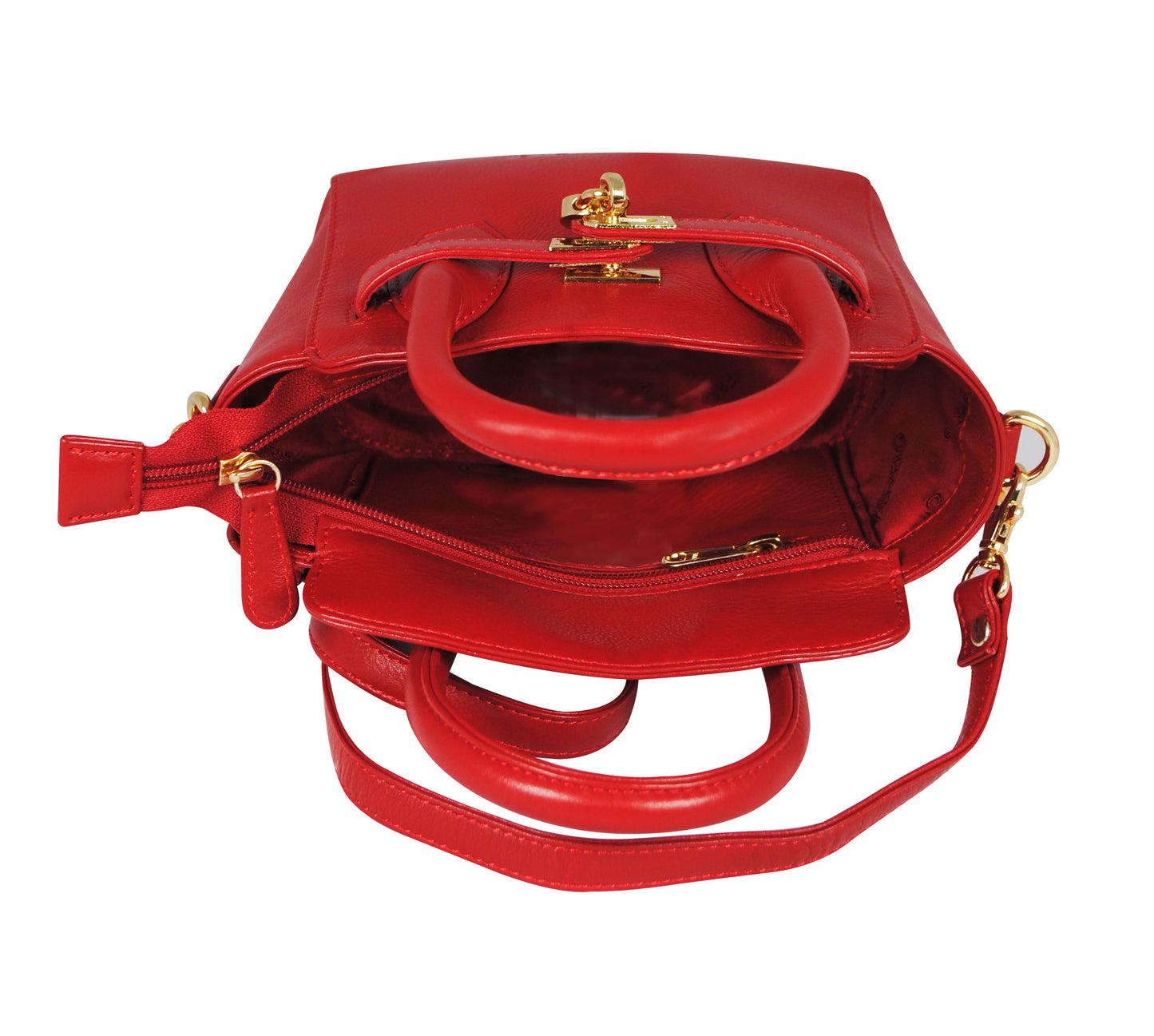 Calfnero Women's Genuine Leather Hand Bag (71330-Red)