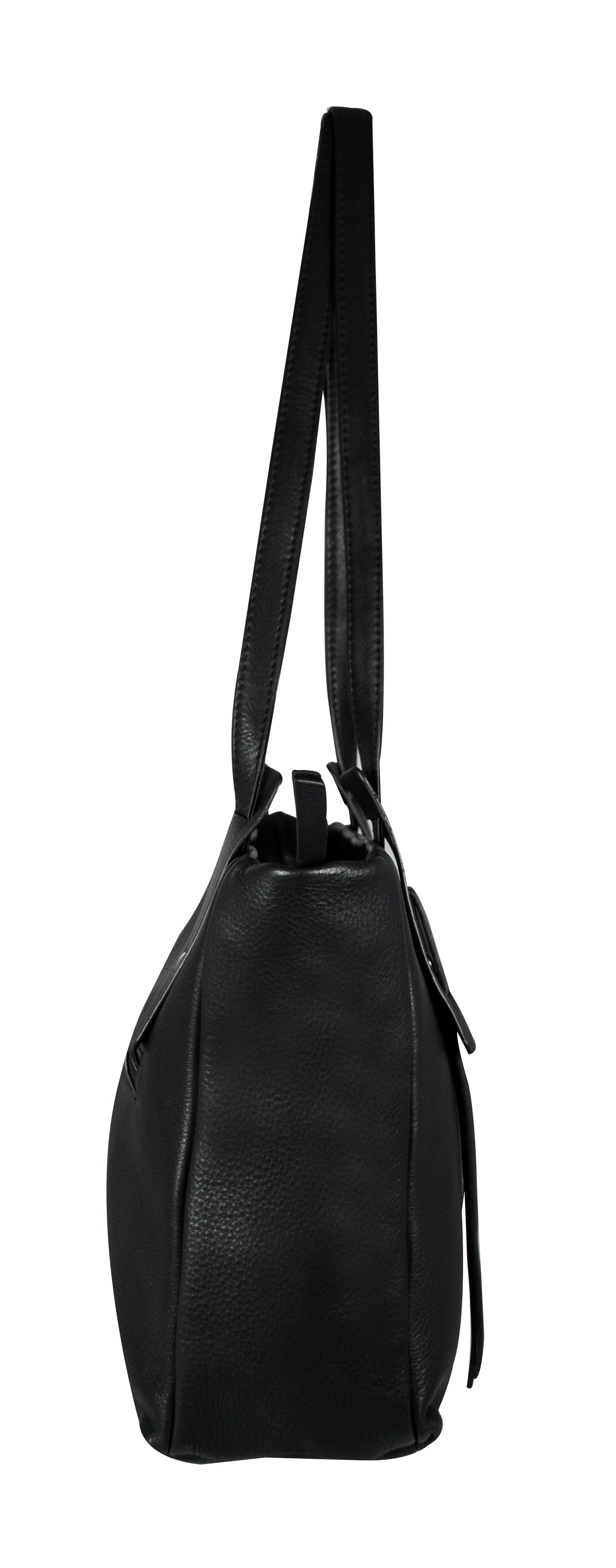 Calfnero Women's Genuine Leather Shoulder Bag (713357-Black)