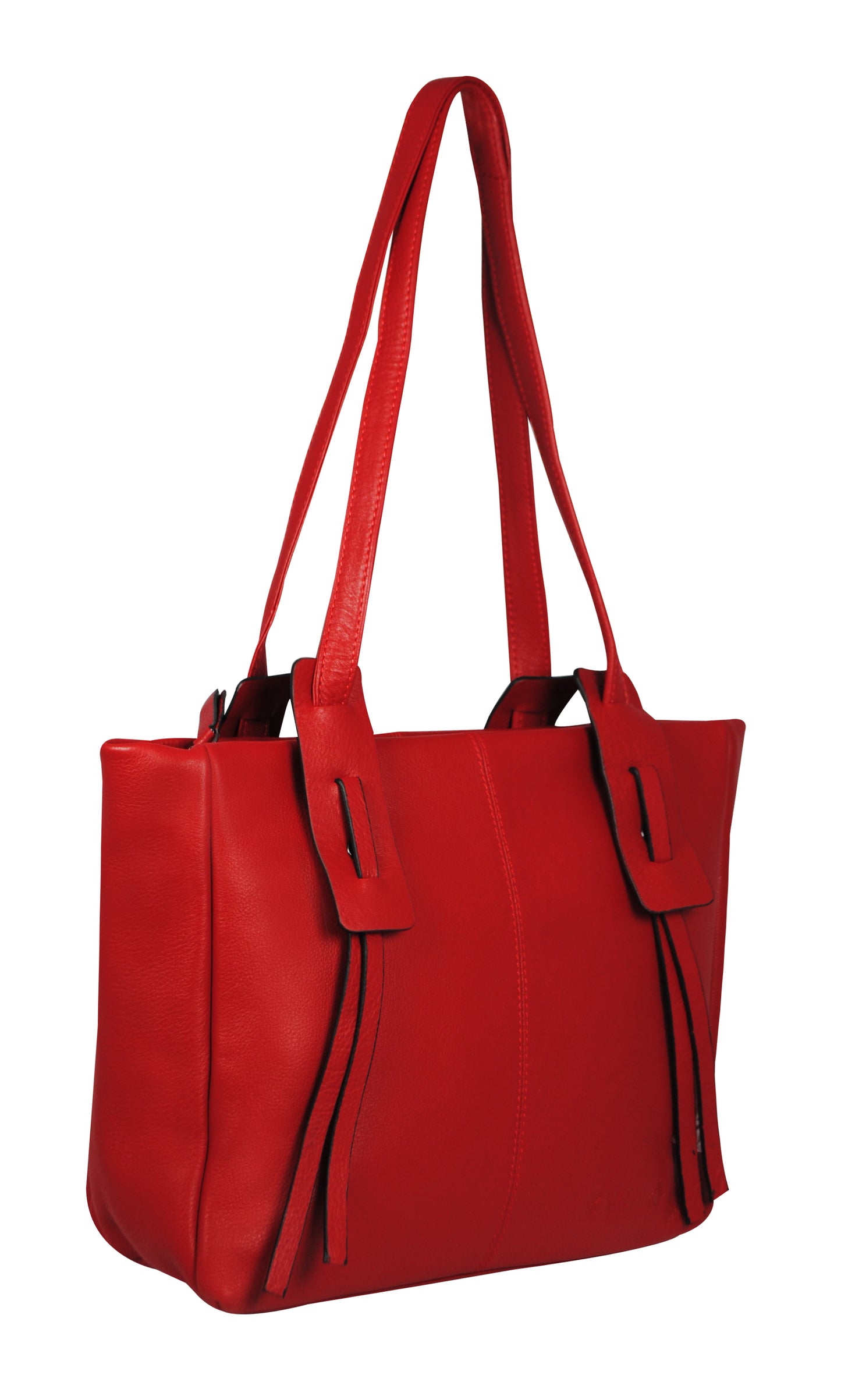 Calfnero Women's Genuine Leather Shoulder Bag (713357-Red)