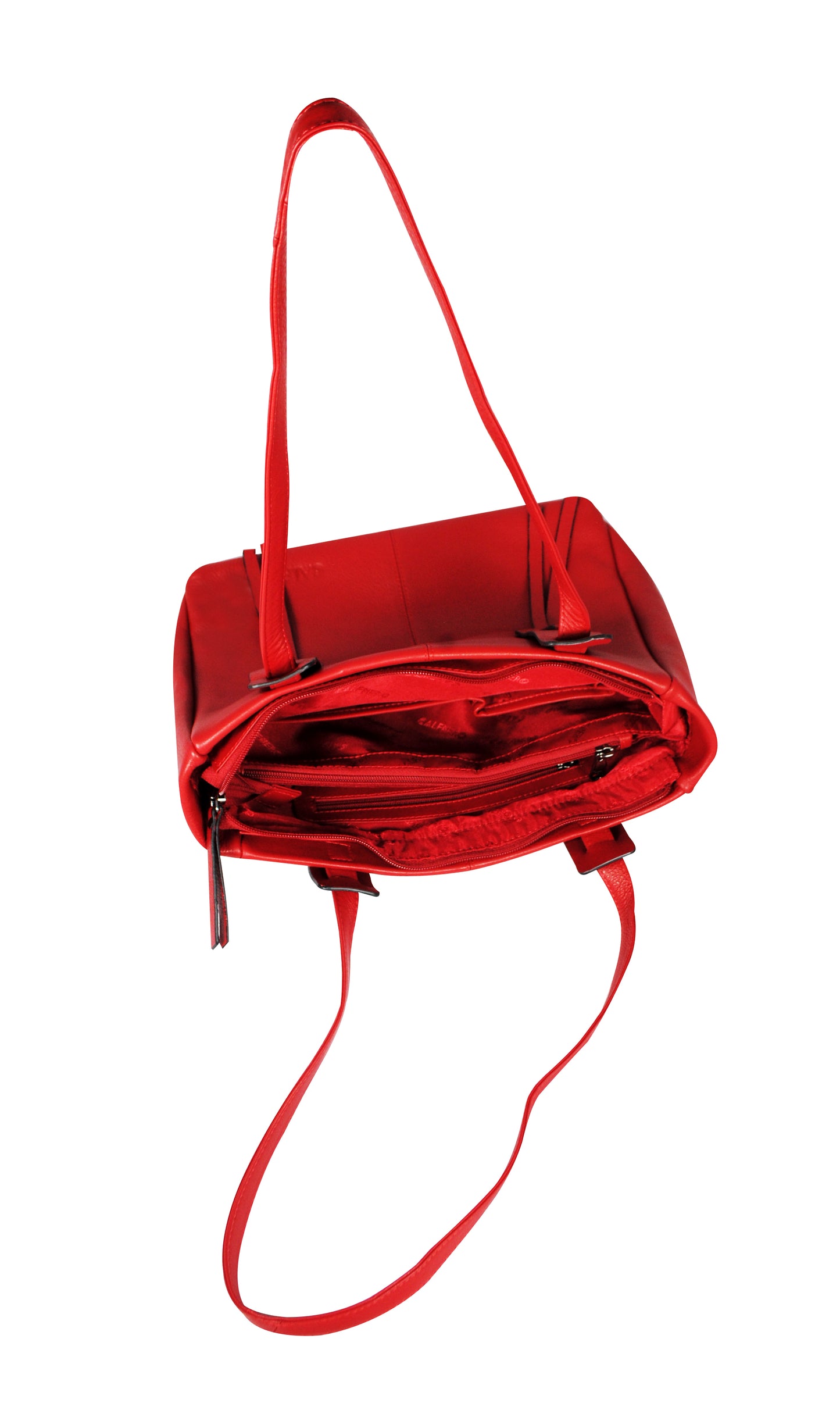 Calfnero Women's Genuine Leather Shoulder Bag (713357-Red)
