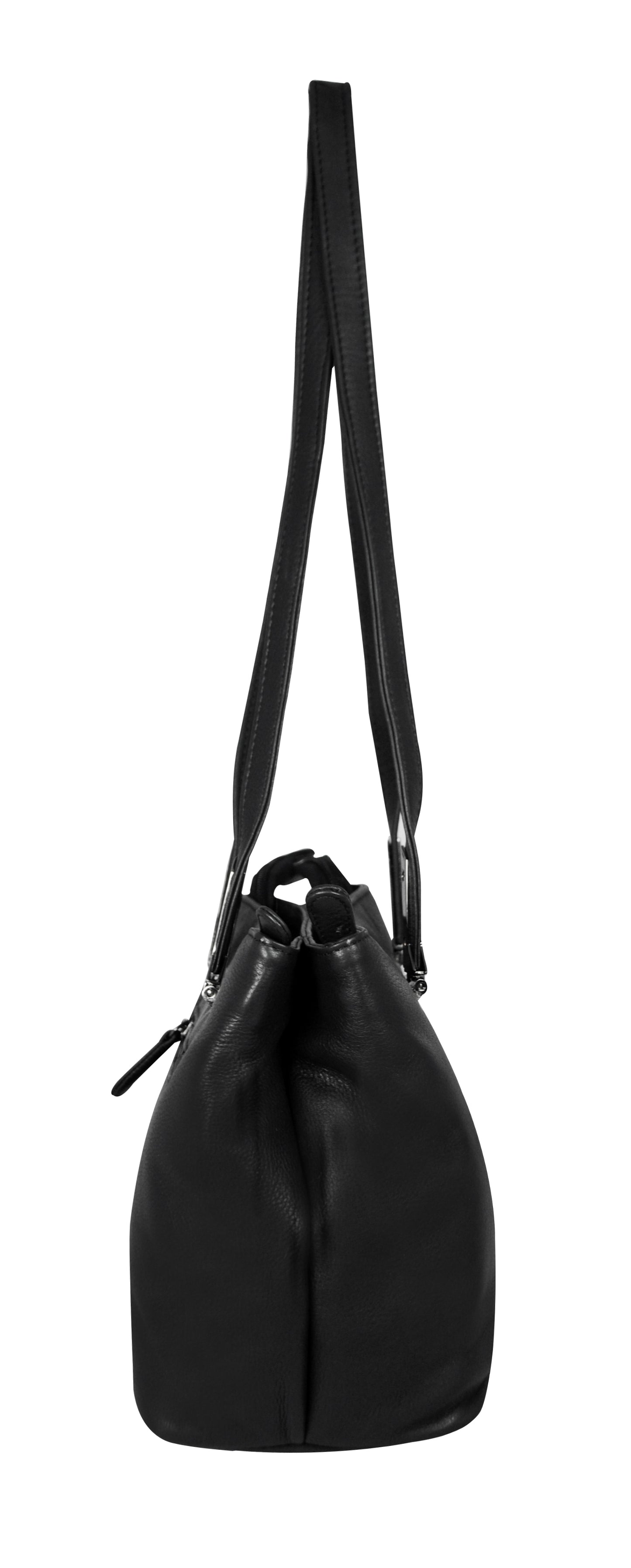 Calfnero Women's Genuine Leather Shoulder Bag (713929-Black)